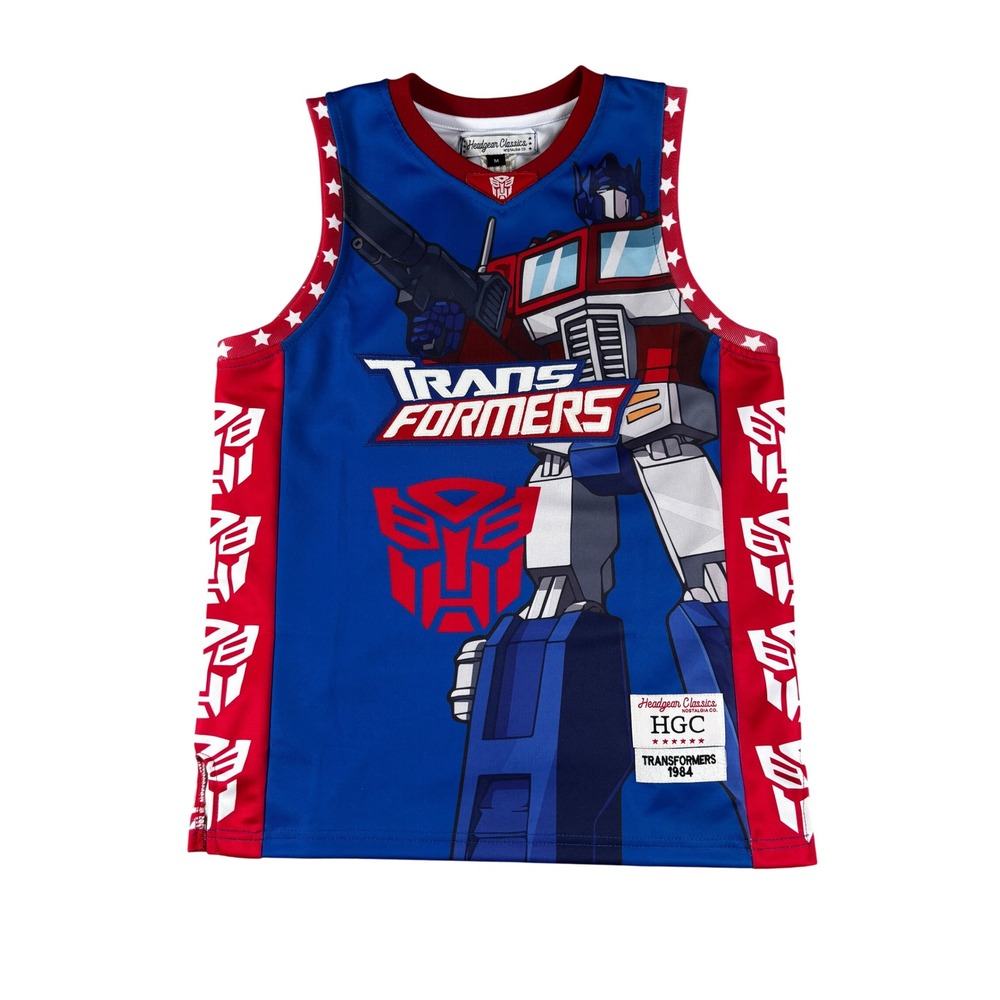 Headgear Classics Transformers Optimus Prime Youth Basketball Jersey Blue M NEW